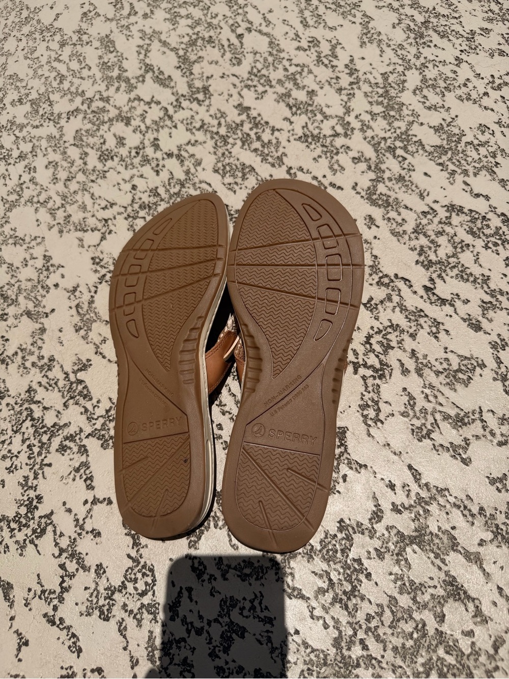 Sperry Women’s Tan and Cream Braided Thong Sandals - Picture 3 of 4
